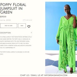 Sai Sankoh Poppy Floral Jumpsuit (GREEN)